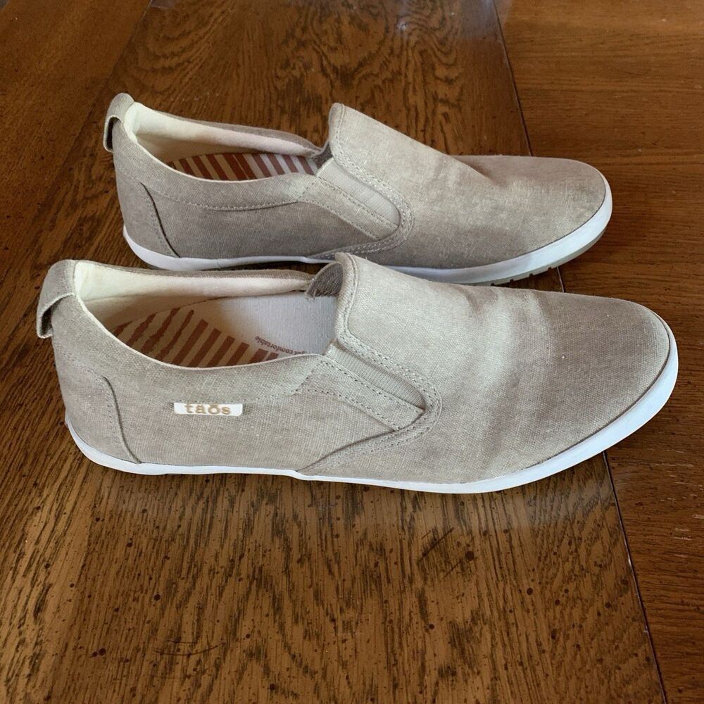 Taos Dandy Shoes Women's 9 Tan Low Slip On Casual Comfort Sneakers Walking *Note